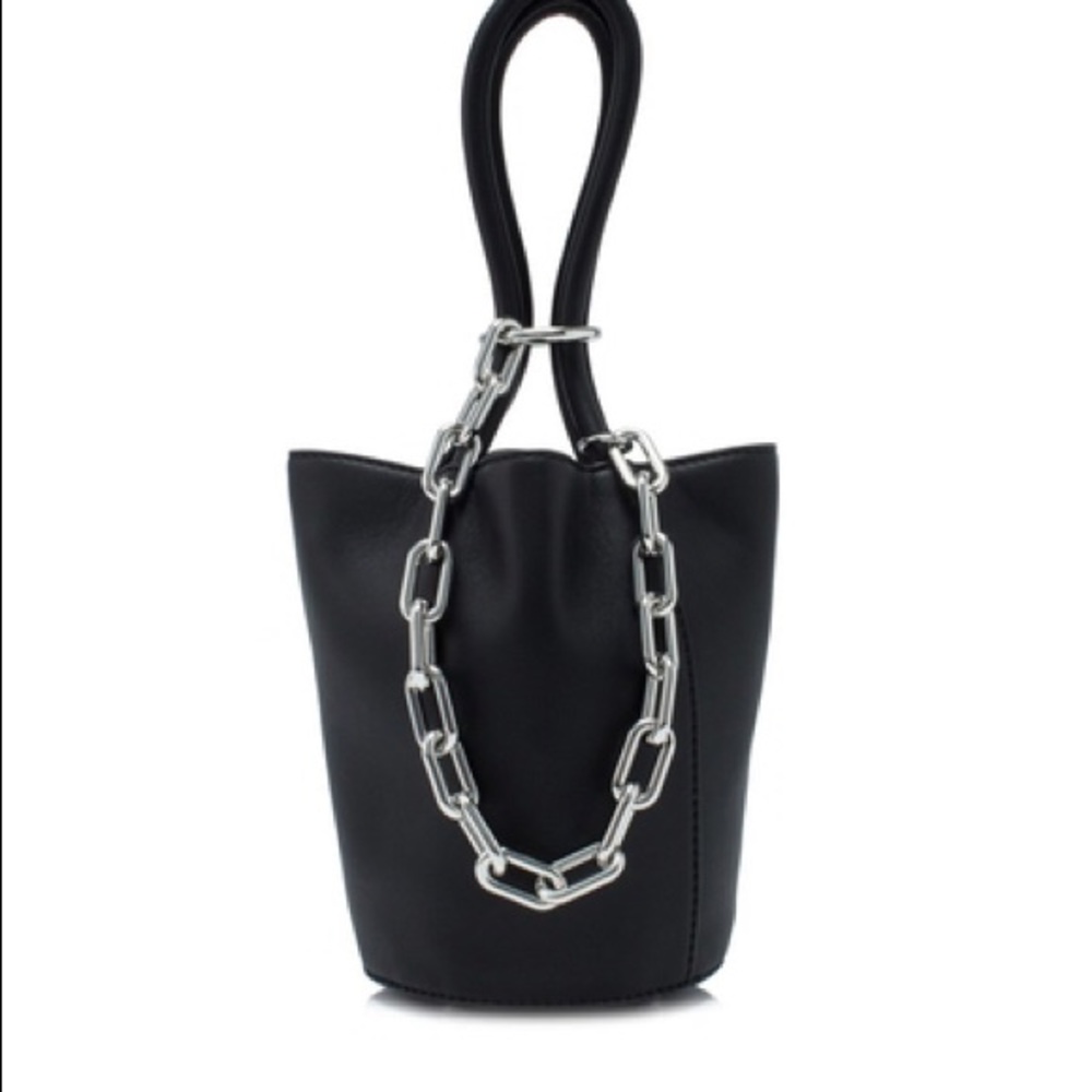 ALEXANDER WANG black chain ROXY MINI BUCKET BAG